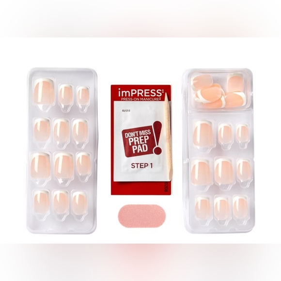 Kiss imPRESS Press On French Manicure Short 3 Packs Of 30 Nails - Picture 7 of 8